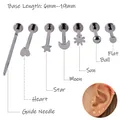 1PC 316L Surgical Steel Heart Ball Moon Labrets Stud Ring Ear Tragus Cartilage Ball Cheek Piercing