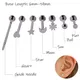 1PC 316L Surgical Steel Heart Ball Moon Labrets Stud Ring Ear Tragus Cartilage Ball Cheek Piercing