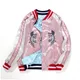 Double Sided Satin Baseball Jacket Women Sukajan Bomber Jacket Female Girls Embroidery Coat 2023