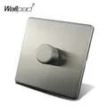 Wallpad H6 1 Gang 2 Way LED Dimmer Switch Push On Off Satin Chrome Brushed Stainless Steel Panel