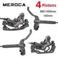 MEROCA 4 Pistons Hydraulic MTB Brakes Bicycle Brakes Caliper Rotor 160mm Set Hydraulic Disc Caliper