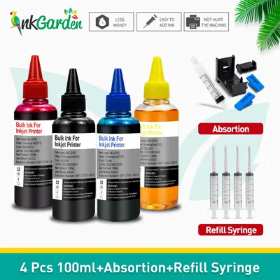 InkGarden Universal Dye Ink CISS For HP Canon Epson Brothers Series Inkjet Printer 301 305 302 303 304 Cartridge Ecotank 104