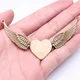 WYSIWYG 2pcs Charms 90x53mm Wing Heart Charms For Jewelry Making DIY Jewelry Findings Antique Bronze