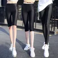 2024 Spring Summer Women Shiny Black Legging Autumn Ladies Push Up Slim Leggings Stretchy Soft Large