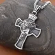 Vintage Jesus Cross Pendant Women Stainless Steel Classic Religious Men's Crisscross Necklaces