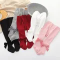 Girls Stocking 2024 Spring Tight For Toddler Baby Hollow Infant Ribbed Tights Babies Pantyhose bows