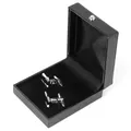 Black PU Leather Tie Clip Cufflinks Storage Gift Box Case Display Holder For Mens Wedding Souvenirs