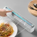 2in1 Plastic Wrap Dispenser Cling Film Dispenser Cutter Saran Wrap Dispenser Aluminum Foil Parchment