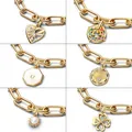 2023 New 14K Gold Plated 925 Silver Power of the Light Sun Medallion Charm Fit Original Pandora Me