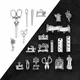 Antique Silver Plated Measure Tape Love Sewing Needle Charms Scissors Yarn Pendants For Diy