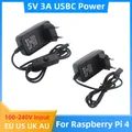 Raspberry Pi 4 Power Supply 5V 3A USB Type C Switch Power Adapter EU US UK AU Plug Power Adapter for