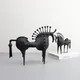 Thorn Horse Black Metal Abstract Statue Creative Ornament Home Living Room Office Desktop