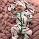 Infant Clothes Baby Boy Girl Cartoon Carrot Print Romper Jumpsuit+rrabbit Ears Hat Set Outfit Baby