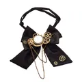 Black Steampunk Bow Tie Costume Accessories Unisex Vintage Victorian Men's Punk Gear Cravat