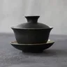 LUWU schwarz keramik gaiwan teaup Kung fu tee-sets 130ml