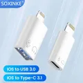 Otg Adapter für ios Blitz männlich zu USB 3 0 Adapter Buchse Schnell ladestecker Typ C zu Blitz