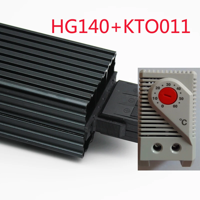 HG140 100 W 15 W Industrieschrankheizung 35 mm DIN-Schienen-Heizlüfter PTC-Leiterheizung Funktioniert mit Thermostat