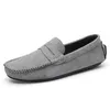Herren Freizeit schuhe Luxusmarke Herren Wildleder Slipper Mokassins atmungsaktiver Slip auf schwarzen Gummi rutsch festen Fahr schuhen Größe 45
