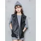 Woman Faux PU Leather Vest Waistcoat Female Solid Motorcycle Vests Autumn New High Quality