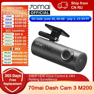 70mai Dash Cam 3 m200 App Englisch Sprach steuerung 1080p HDR Nachtsicht 24h Park überwachung 70mai