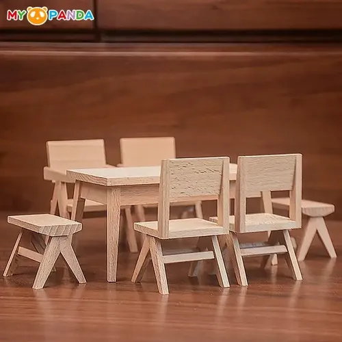 Antike Puppenhaus Miniatur Esstisch Stuhl Bank Sessel europäischen Stil Möbel Modell Puppenhaus