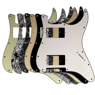 Pleroo Gitarren-Schlagbretter, kundenspezifische Schlagbretter, kein Kontrollloch mit 11 Schrauben für Fender ST HH Strat-Gitarre mit PAF-Humbucker, mehrfarbig