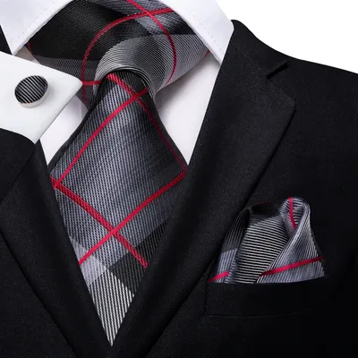 Hallo-Krawatte Neue Mode-Business Schwarz Plaid 100% Seide herren Krawatte Krawatte 8 5 cm Krawatten