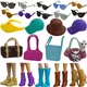 NK Mix Mode Sandalen Gläser Handtasche Caps Schuhe Für Barbie Puppe Zubehör Sonnenbrille Taschen Für
