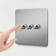 EU Grey High Quality Vintage Stainless Steel Silver Brushed Metal Panel Toggle Light