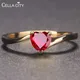 Cellacity 925 silver ruby ring heart shape red/blue color engagement Rings for charm women fashion