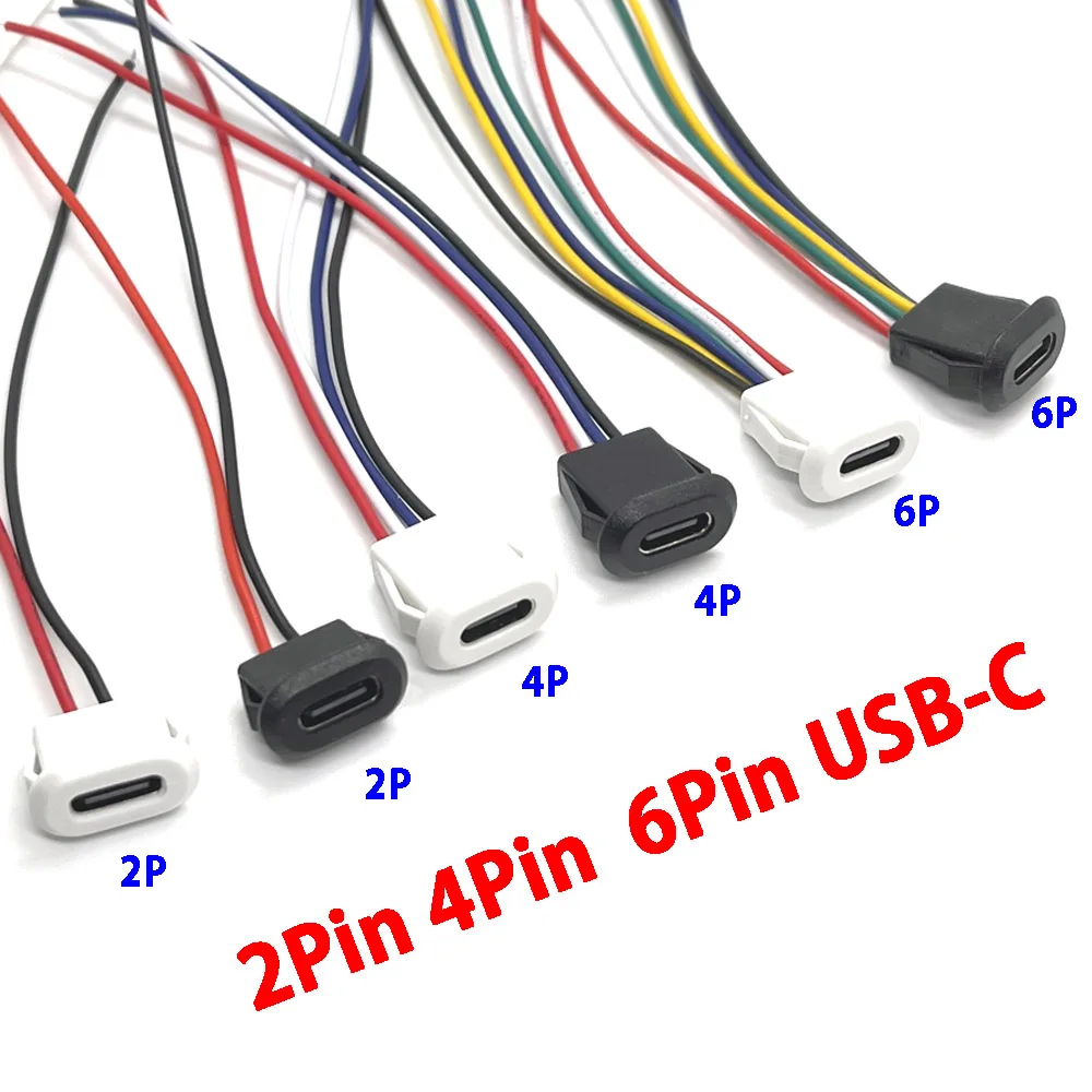 1PCS USB Typ C Stecker Jack Weibliche Typ-C Mit karte schnalle 3A Hohe Strom Schnelle Lade Jack port USB-C Ladegerät Steckdose Image