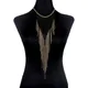 Luxury Fashion Sexy Body Belly Black Gold Color Tone Body Chain Bra Slave Harness Necklace Tassel