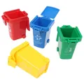 4pcs/set Mini Trash Can Toy Garbage Truck Cans Curbside Vehicle Bin Toys Kid Simulation Furniture