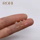 Roxi 925 Sterling Silber Ohrring Set Blume Zirkon 3 Stück Ohrringe für Frauen 3/4/5mm Herz/Stern