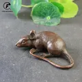 Heavy Brass BIG Rat Mouse Figurines Animal Statue Home Desktop Ornament Office Decor Fish Tank