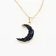 Trendy Bijoux Moon Resin Stone Pendant Necklace Women Fake Druzy Gold Color Crescent Chain Necklace