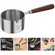 Small Pot Oil Sauce Pan Pour Spout Metal Milk Mini Coffee Pots Cooking Nonstick Frying Lid Soup Wood