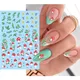 Summer Cartoon Nail Stickers Fresh Plant Tulips Rabbit Cactus Mushroom Bee Eyes Doughnut Ice Cream