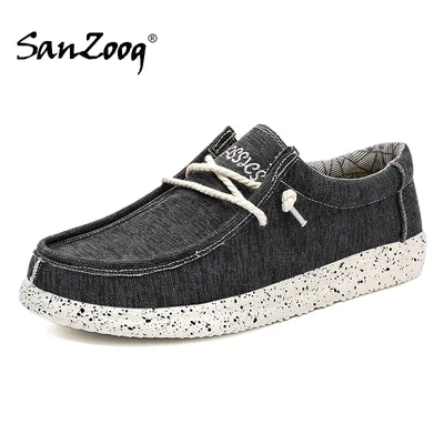 Dude Shoes Men Canvas Shoes Summer Casual Loafers Men's Moccasins Breathable Comfortable Plus Big