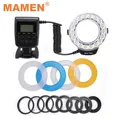 MAMEN 5-15cm Macro LED Ring Flash Light 3000-15000K Studio Light for Canon Nikon Sony Olympus DSLR