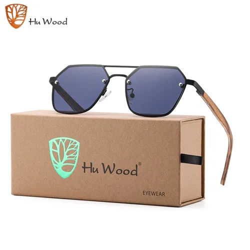 Hu Holz Metall Holz Sonnenbrille Männer Frauen Schwarz Sonnenbrille Fashion Sonnenbrille