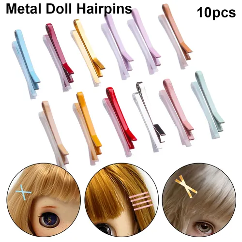 10pc Puppe Mini Metall Clip Kinder Haar Clip DIY Puppe Zubehör Puppe Haarnadel Headwear Mädchen