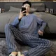 2023 Baumwolle Männer Pyjama lange Nachtwäsche elegante männliche große Größe Pijama Hombre
