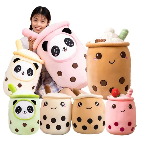 Real-Life Bubble Tea Plüsch tier Stofftier Milch tee Soft puppe Eis Boba Obst Tee tasse Kissen