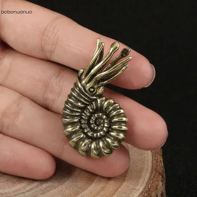 Simulation Nautilus Figuren Miniaturen Messing Meer Tier Kleine Statue Tee Haustier Schreibtisch Image