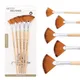 5Pcs/Set Creative Fan Shap Gouache Painting Pen High Quality Nylon Hair Wooden Paint Brush Sets