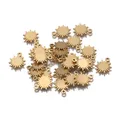 20Pcs/Lot Stainless Steel Gold Plated Tiny Sun Charms Sunflower Pendants For Diy Earrings Necklace