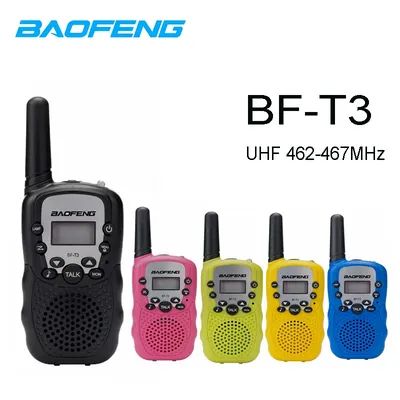 2pcs Baofeng T3 Walkie Talkie 3-10KM Talk Range Interphone For Kids Adults Outdoor Adventure dual