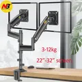 NB NEW H180 22"-32" Gas Spring Double monitor desk Holder Arm Full Motion LCD TV Mount 2-12kg