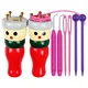 French Knitter Tool 2 Pack Wooden Knitting Dolly Set Spool Knitting Doll Knitting Loom Toy For